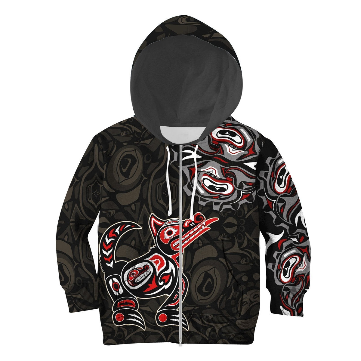 Canada Haida Wolf Hoodie Kid - Shopicos
