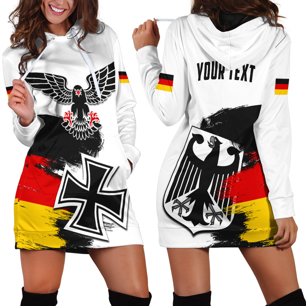 (Custom Personalised) Germany Hoodie Dress Grunge Deutschland Flag and Eagle LT13 - Shopicos