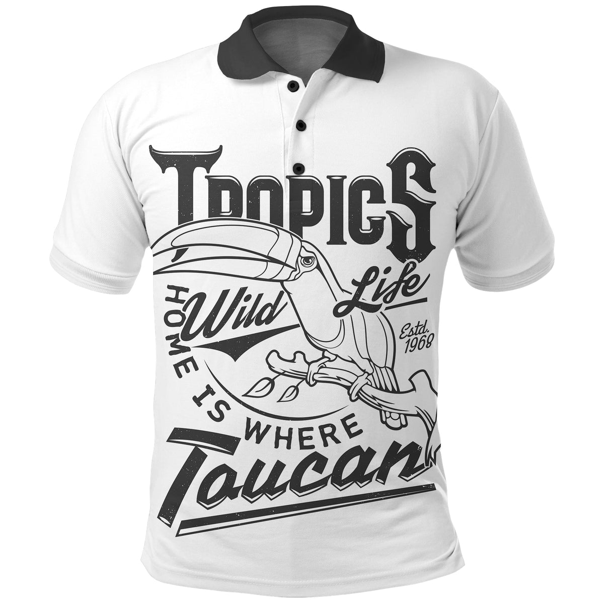 Belize Taucan Style Polo Shirt ver2 White LT20 - Shopicos