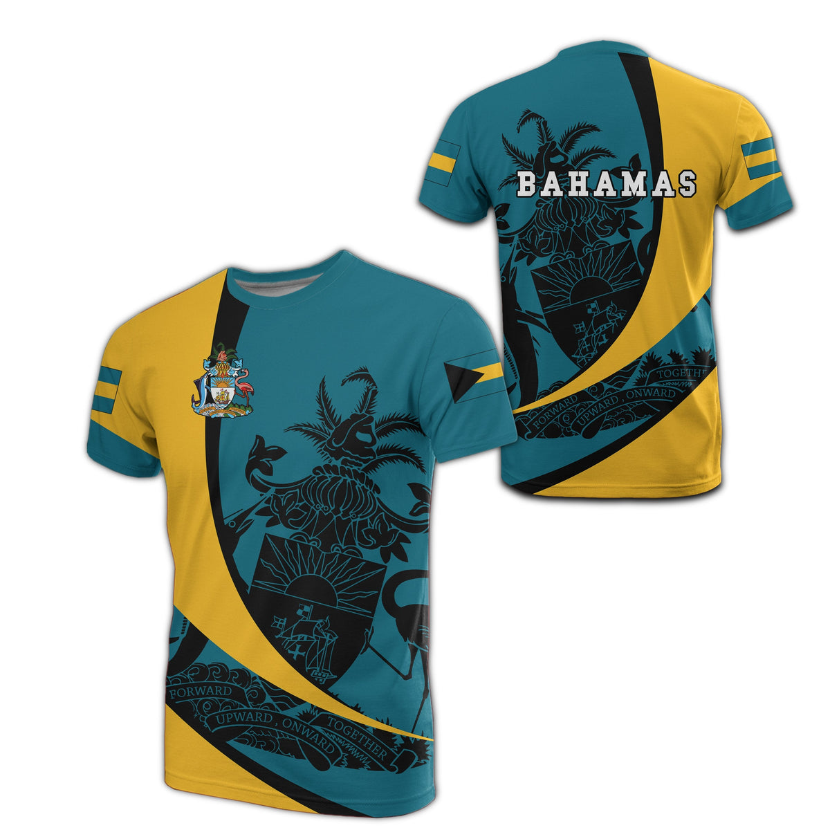 Bahamas Coat Of Arms T Shirt Arch Style - Shopicos