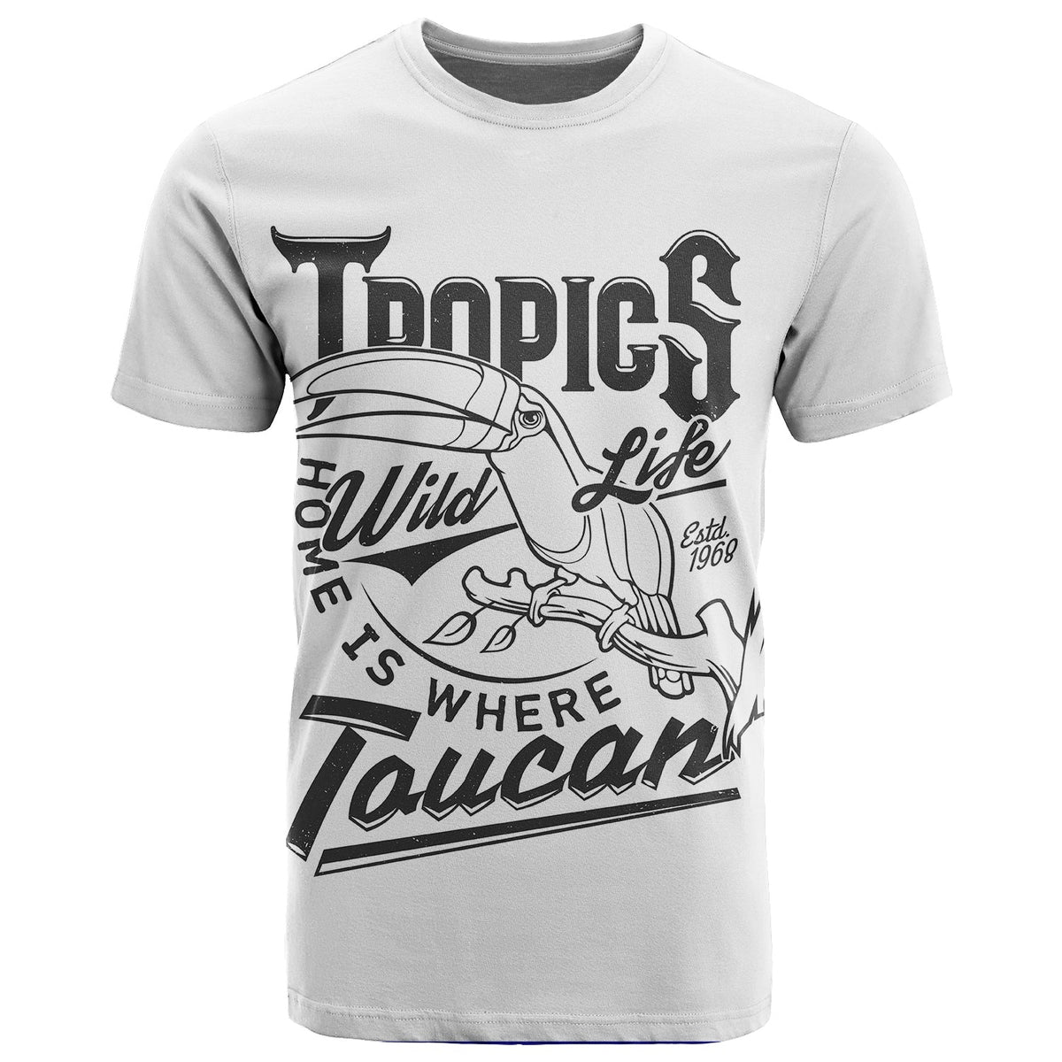 Belize Taucan Style T Shirt Ver2 White LT20 - Shopicos