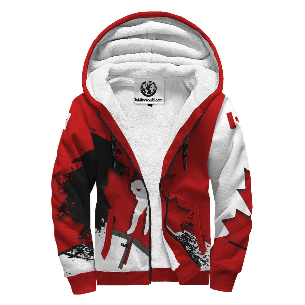 Canada Sherpa Hoodie - Maple Leaf Hockey - Shopicos