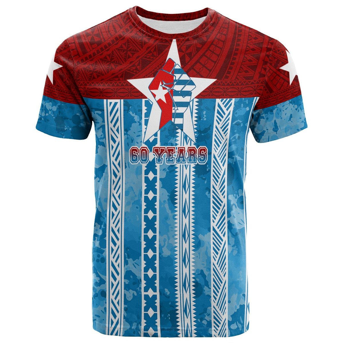 West Papua 60 Years OPM Morning Star with Polynesian Pattern T Shirt - Shopicos