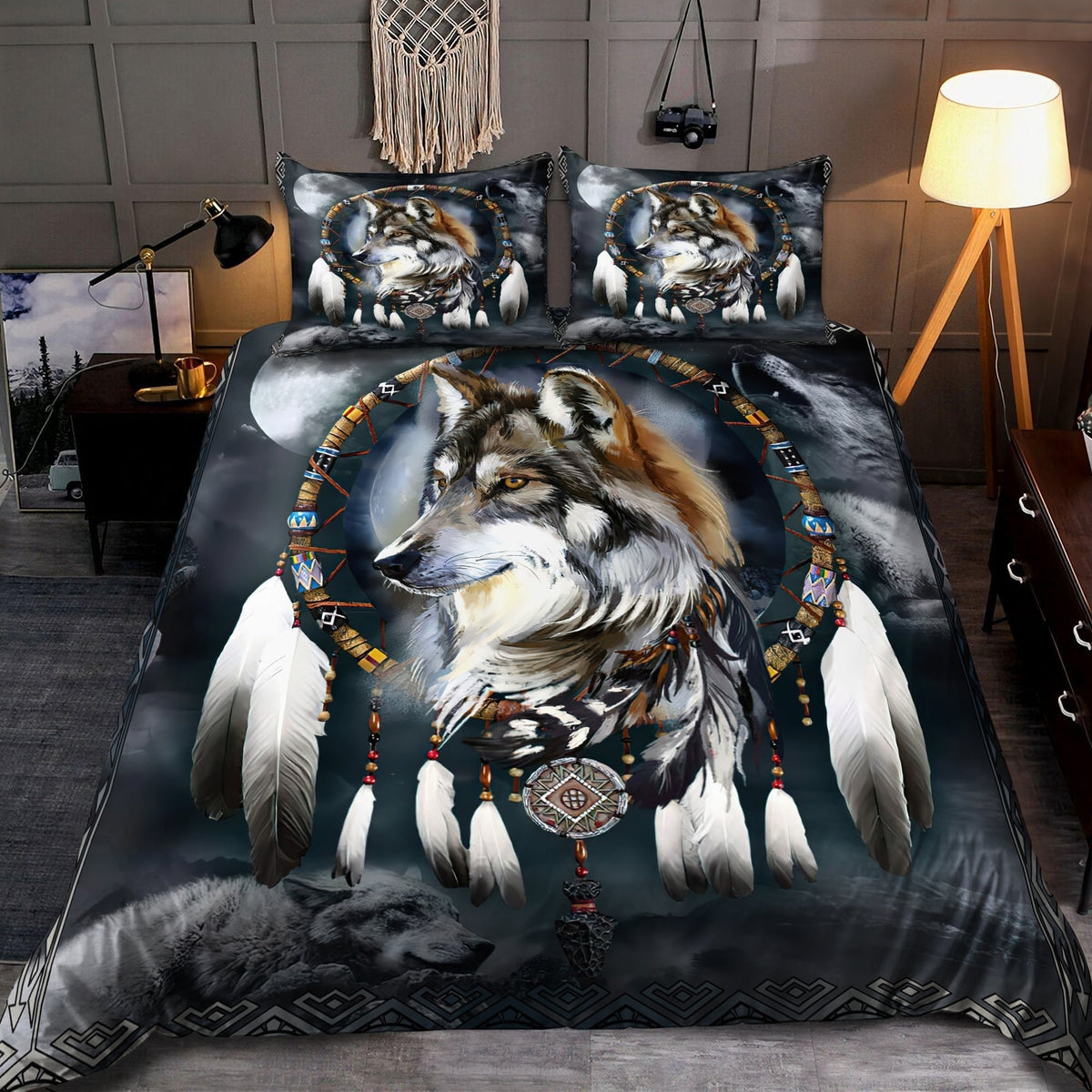 Wolf Native American 3D All Over Printed Bedding Set - Shopicos