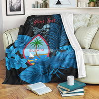 custom-personalised-guam-seal-premium-blanket-polynesian-turtle-with-flowers-version-blue