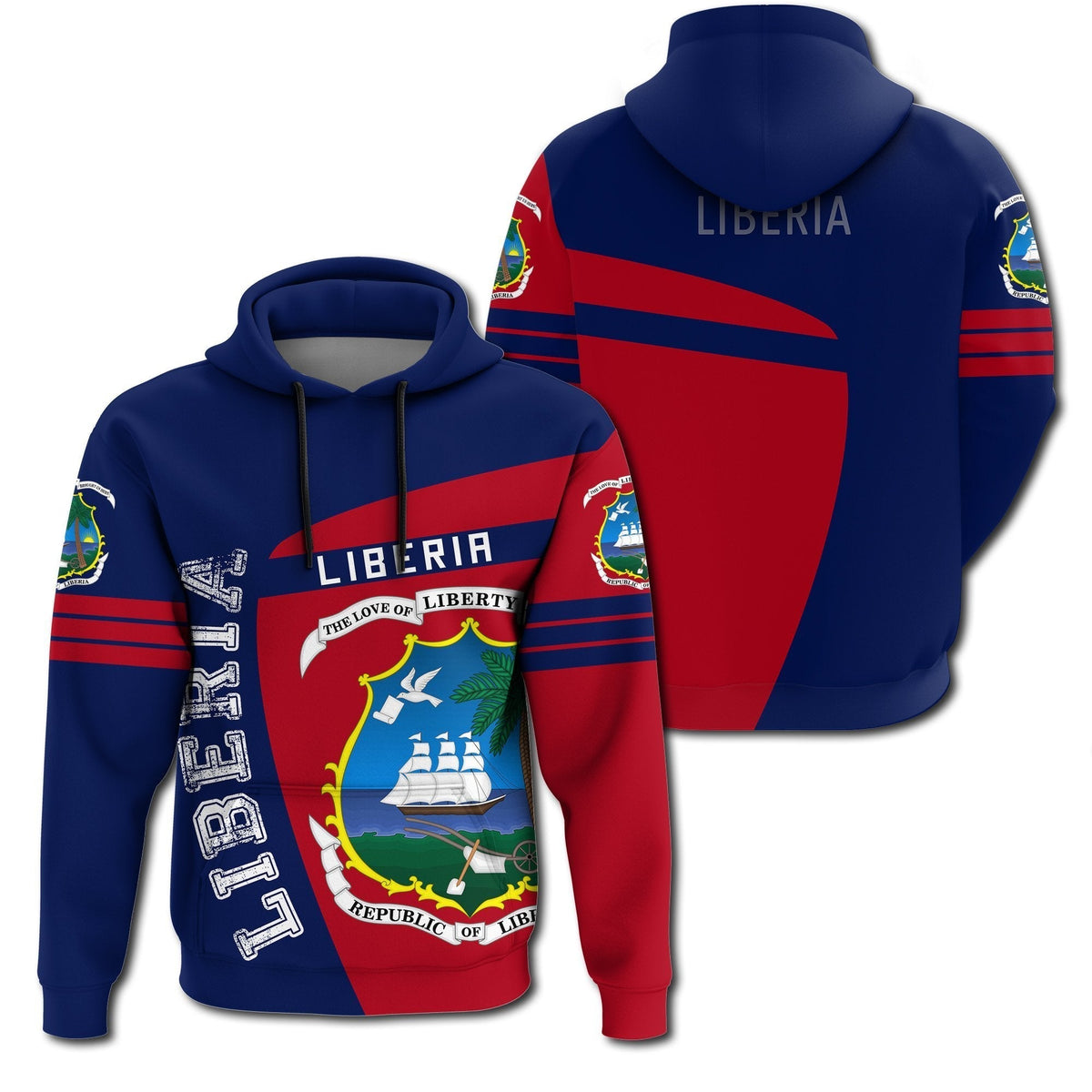 African Hoodie Liberia Hoodie Sport Premium - Shopicos