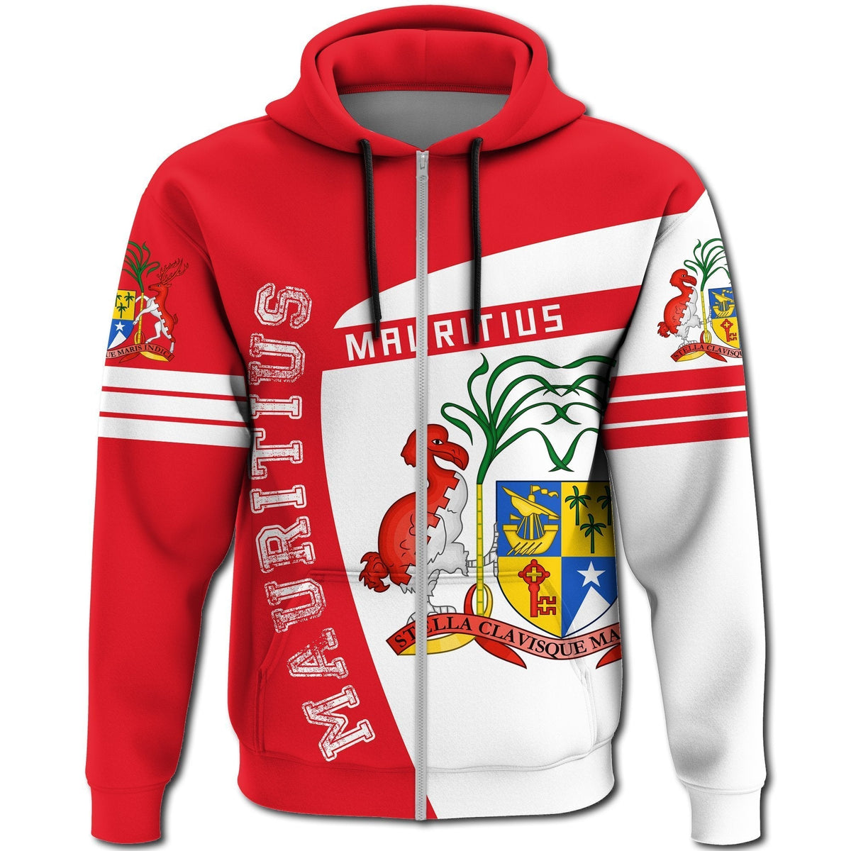 African Zip Hoodie Mauritius Zip Hoodie Sport Premium - Shopicos