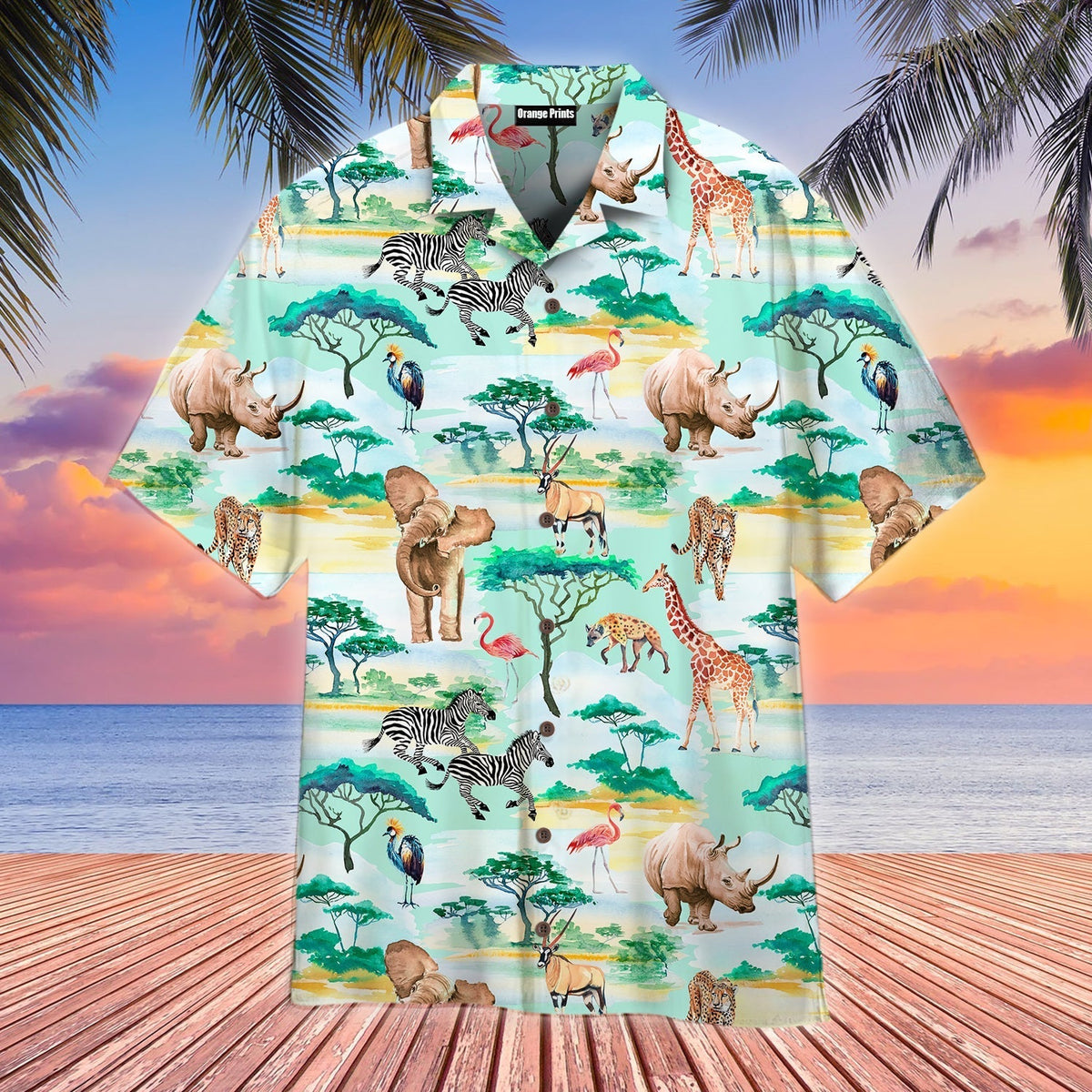 African Animals Hawaiian Shirt - Shopicos