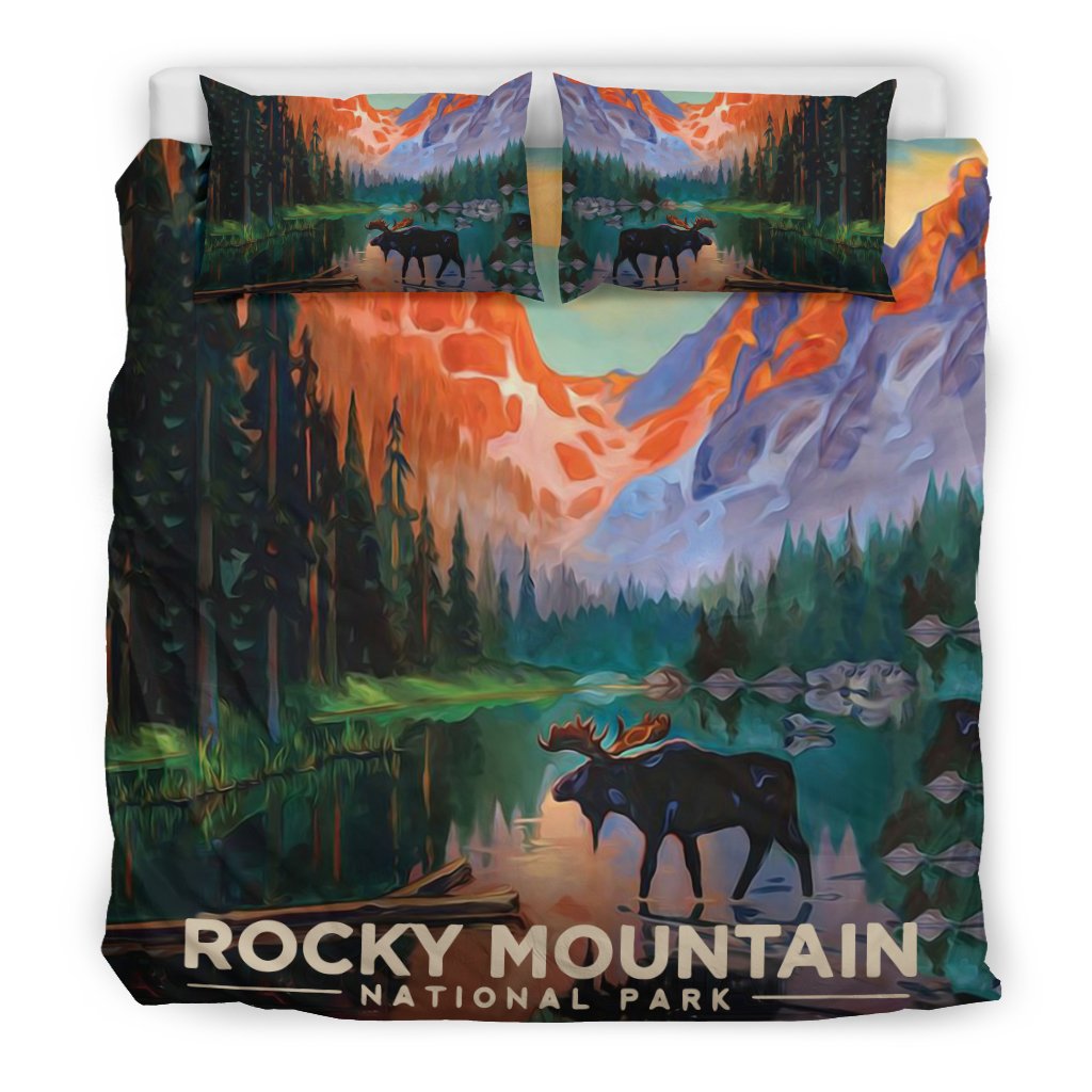 Canada Rocky Mountain Duvet Cover - Shopicos