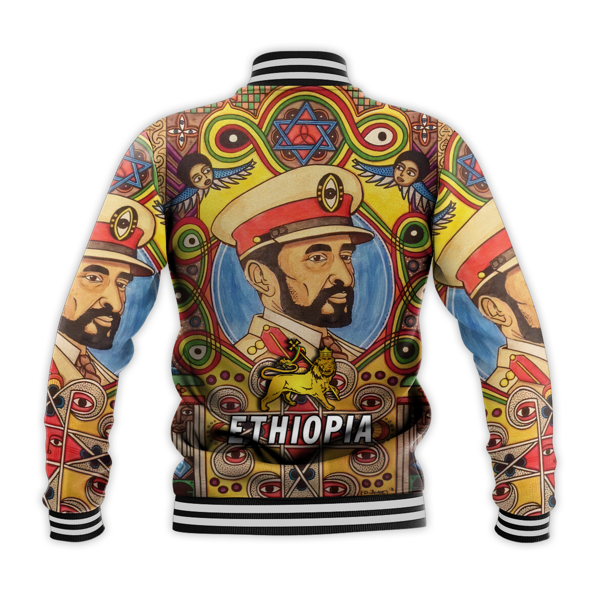 Ethiopia Baseball Jacket Haile Selassie I LT13 - Shopicos