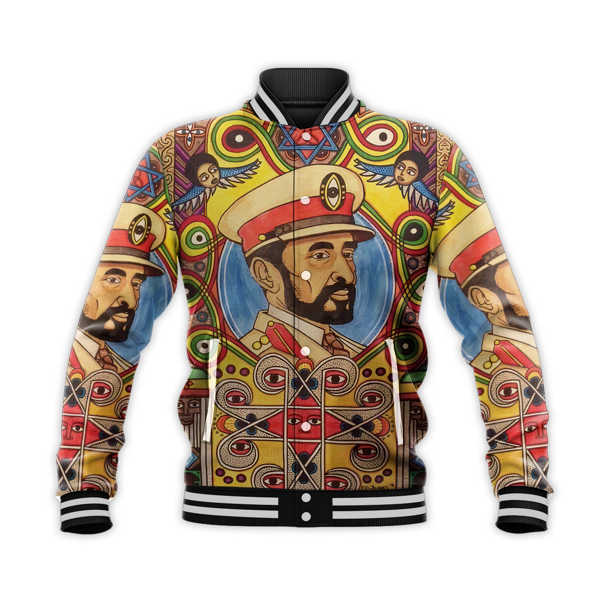 Ethiopia Baseball Jacket Haile Selassie I LT13 - Shopicos