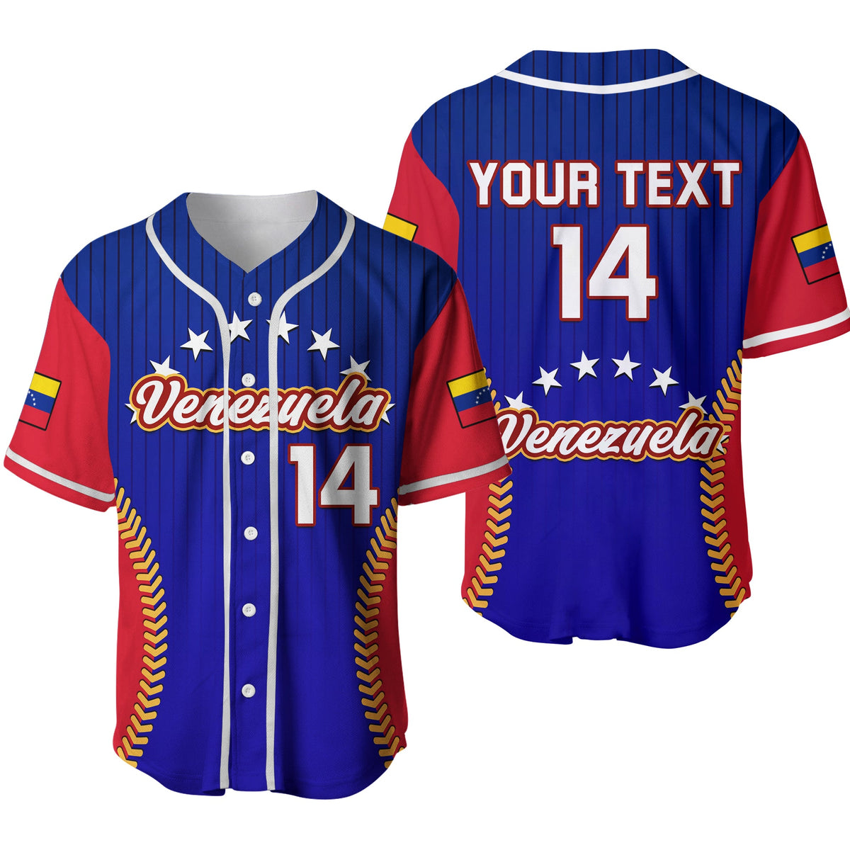 (Custom Text And Number) Venezuela 2023 Baseball Jersey Baseball Sporty Version Ver.02 - Shopicos