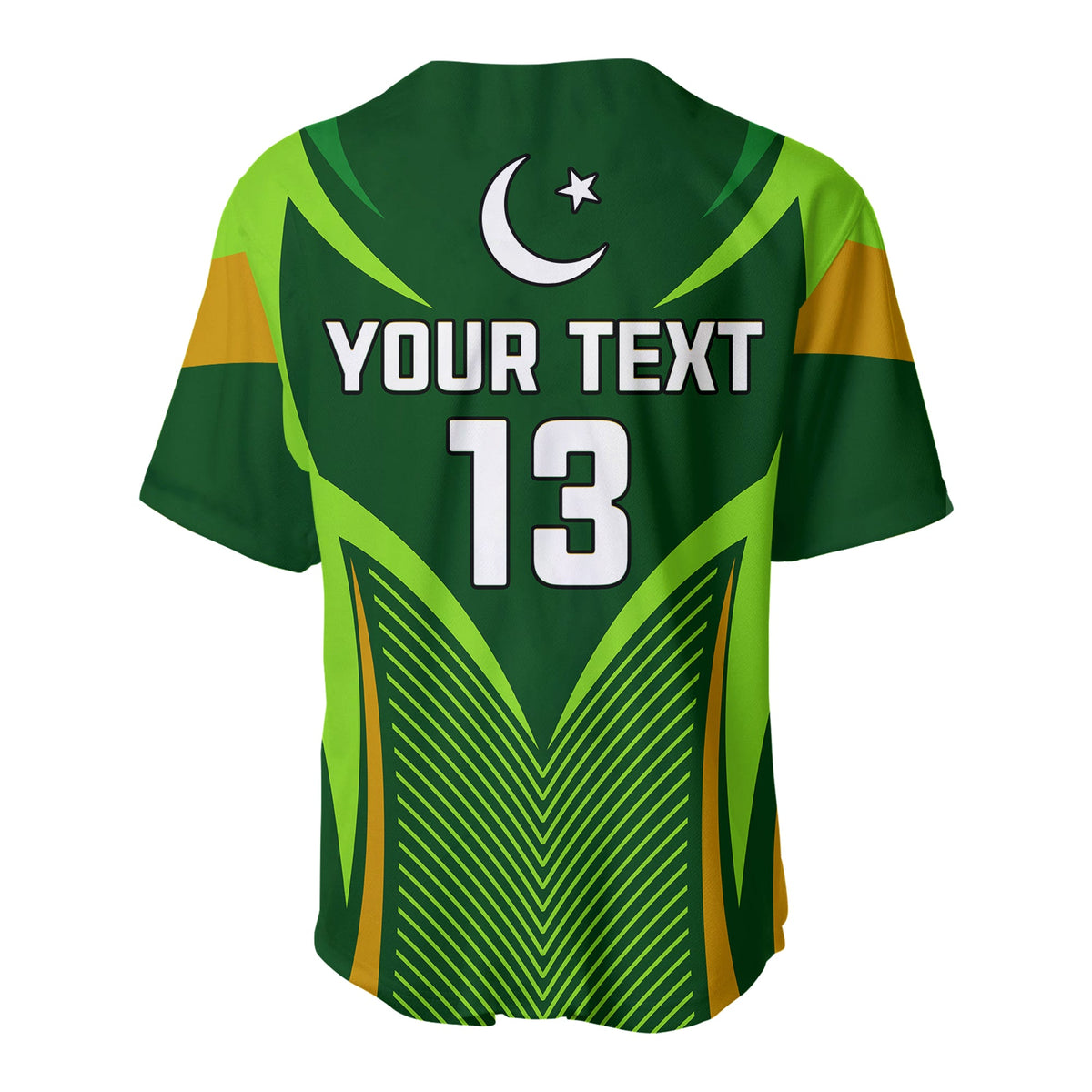 (Custom Text and Number) Pakistan Cricket Baseball Jersey Green Shaheens Champion LT13 - Shopicos