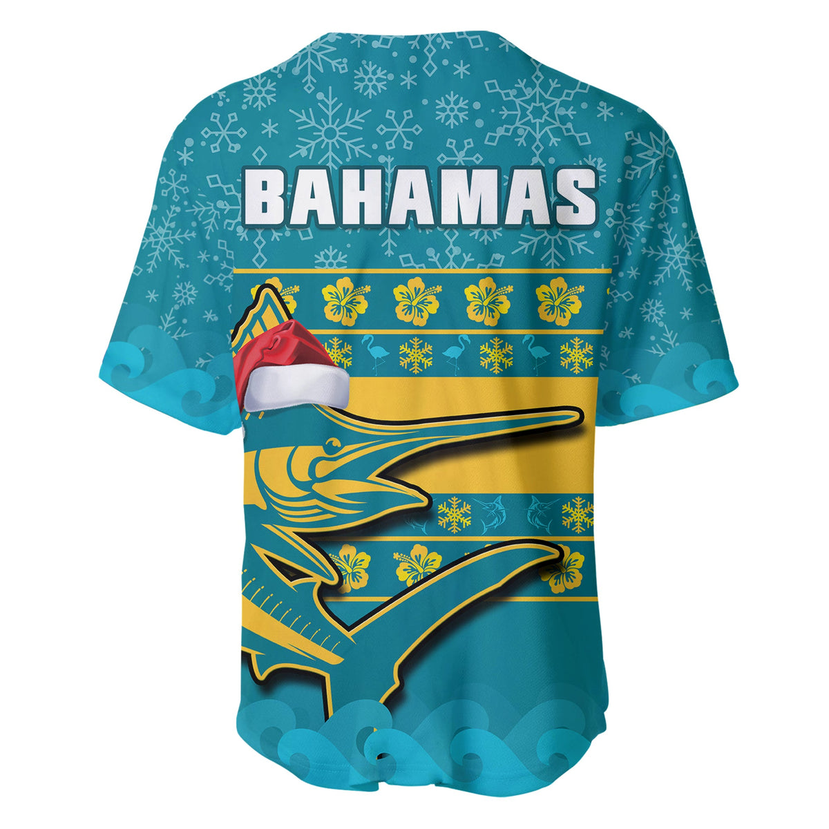 Bahamas Baseball Jersey Bahamian Blue Marlin Merry Christmas - Shopicos