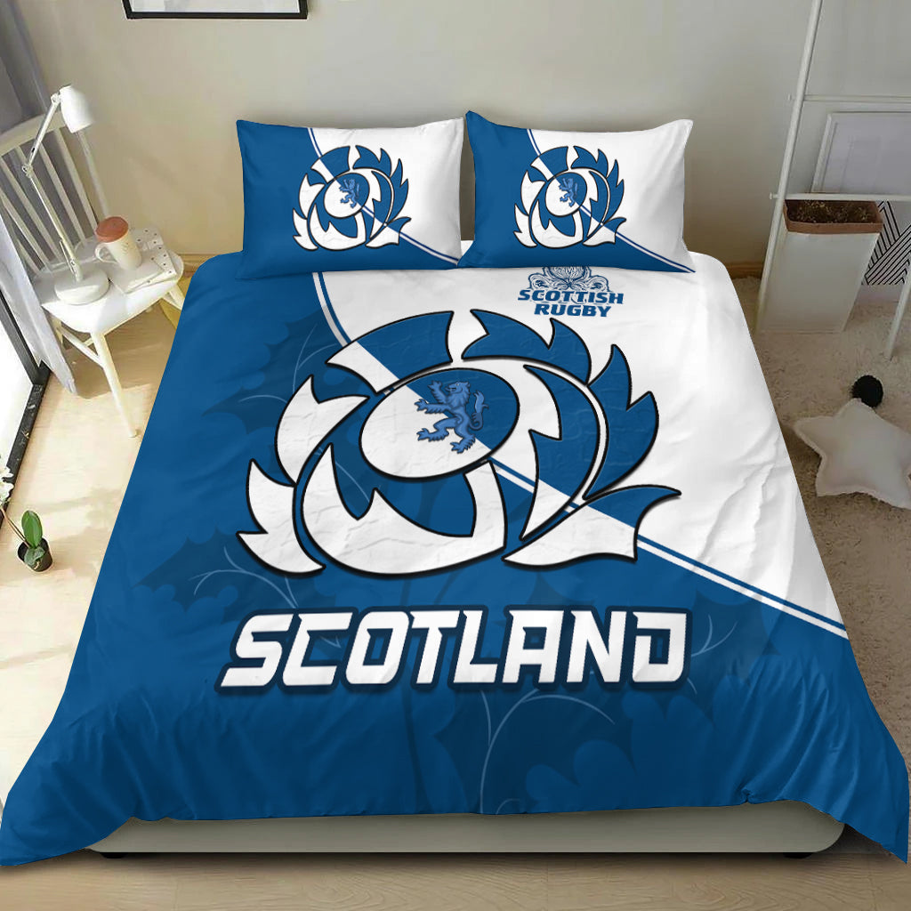 Scotland Rugby Bedding Set Scottish Coat Of Arms Mix Thistle Newest Version - Shopicos