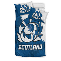 Scotland Rugby Bedding Set Scottish Coat Of Arms Mix Thistle Newest Version - Shopicos