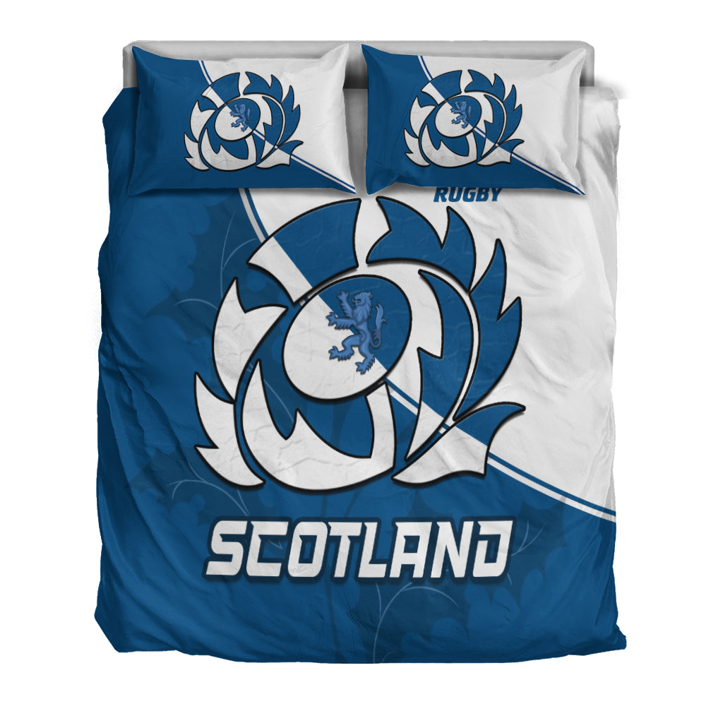 Scotland Rugby Bedding Set Scottish Coat Of Arms Mix Thistle Newest Version - Shopicos