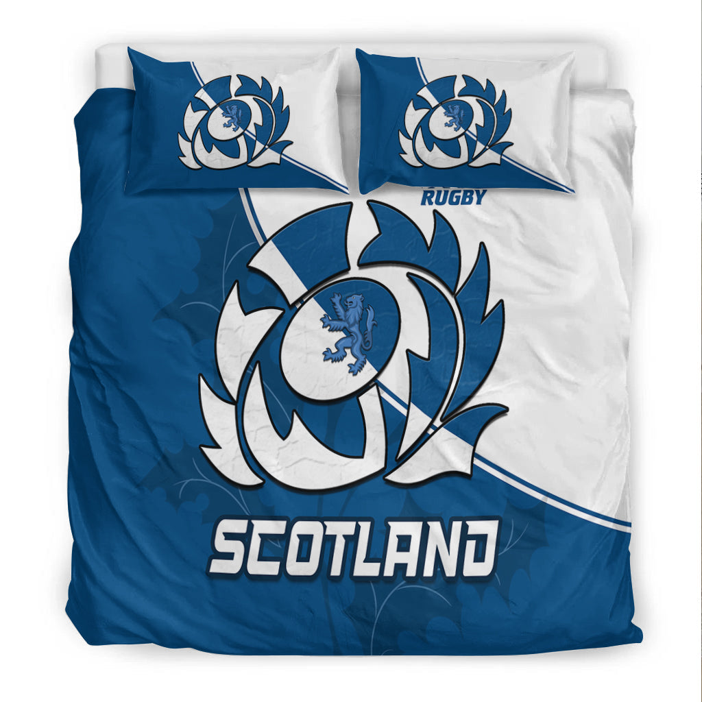 Scotland Rugby Bedding Set Scottish Coat Of Arms Mix Thistle Newest Version - Shopicos