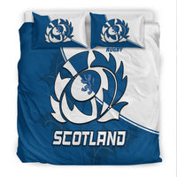 Scotland Rugby Bedding Set Scottish Coat Of Arms Mix Thistle Newest Version - Shopicos