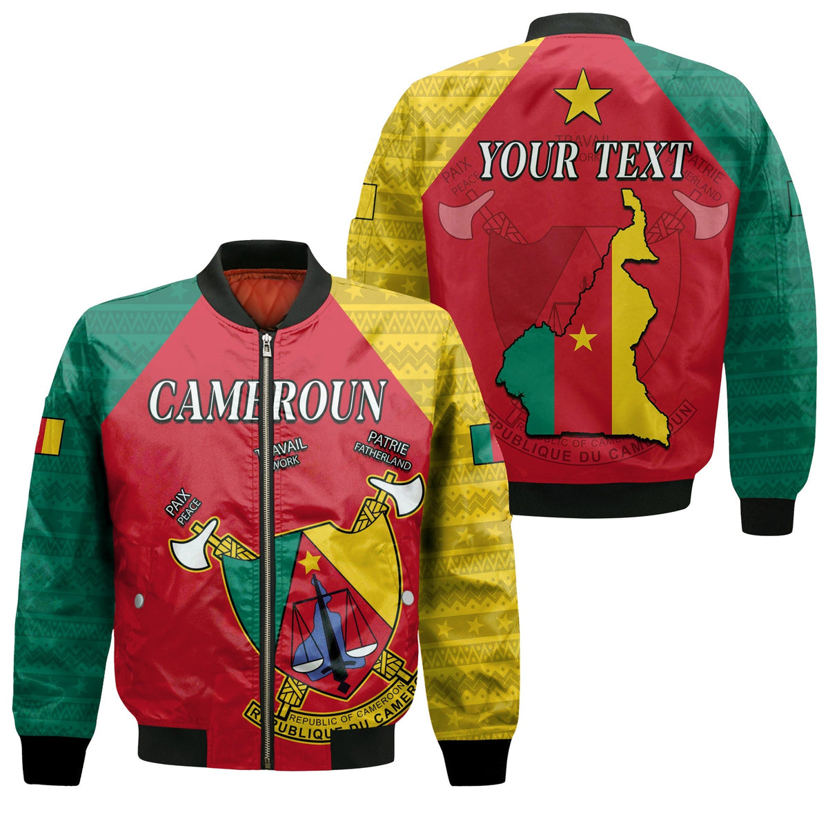 (Custom Personalised) Cameroon Bomber Jacket Independence Day Cameroonians Pattern LT13 - Shopicos
