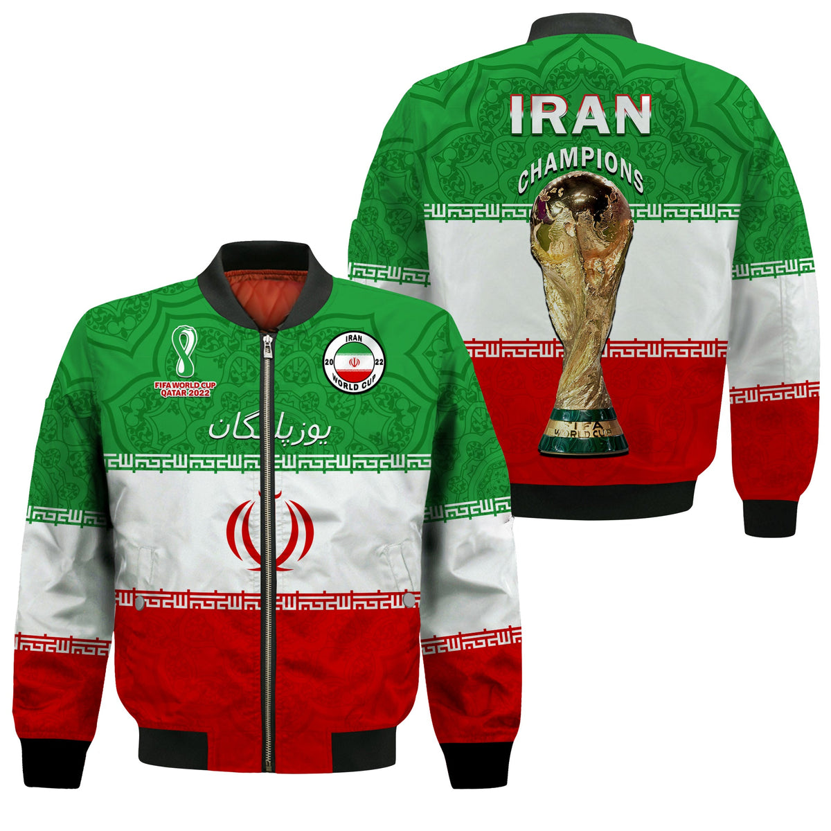 Iran Football Bomber Jacket Team Melli Champions World Cup 2022 - Shopicos