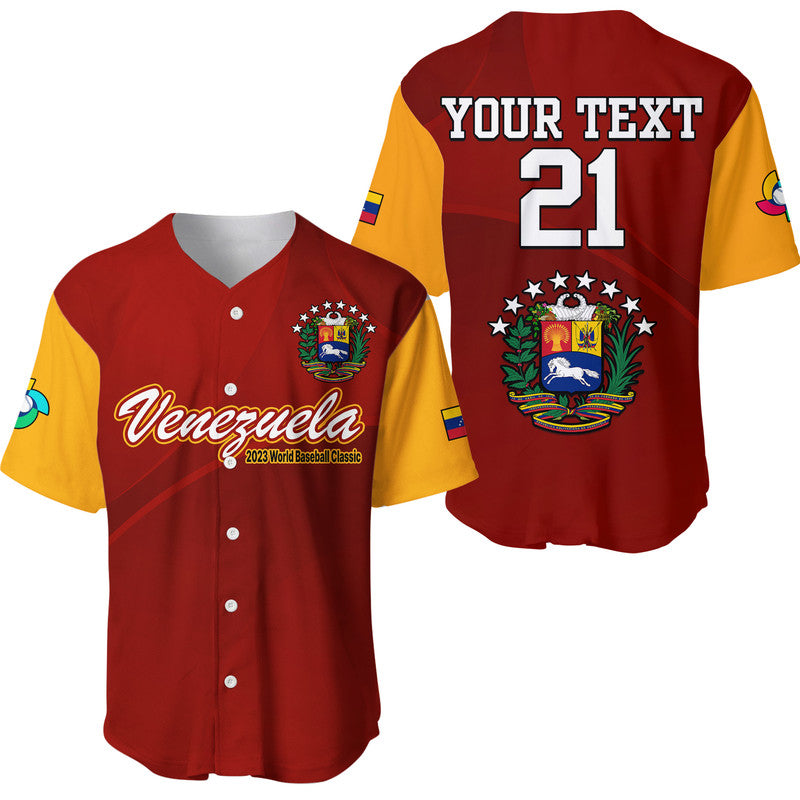 (Custom Personalised) Venezuela Baseball 2023 Baseball Jersey Venezuela Coat Of Arms LT9 - Shopicos