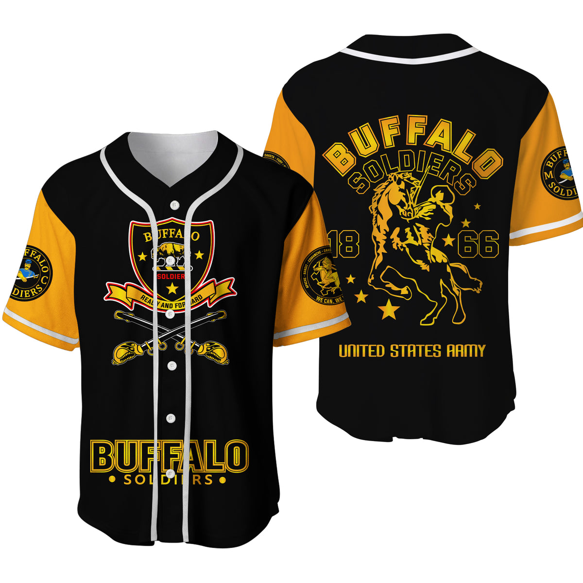 Buffalo Soldiers African American Legend Of The Black Soldiers Baseball Jersey - LT2 - Shopicos