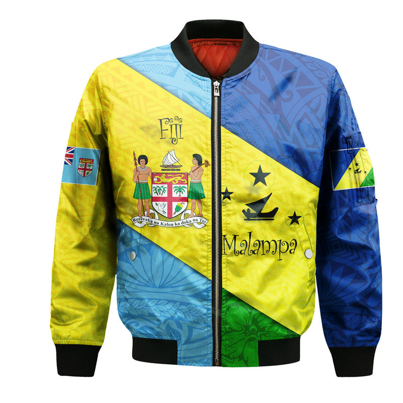 (Custom Personalised) Malampa Fiji Day Bomber Jacket Polynesian Line Arty Style LT9 - Shopicos