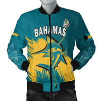 (Custom Personalised) Bahamas Bomber Jacket Blue Marlin With Bahamian Coat Of Arms - Shopicos
