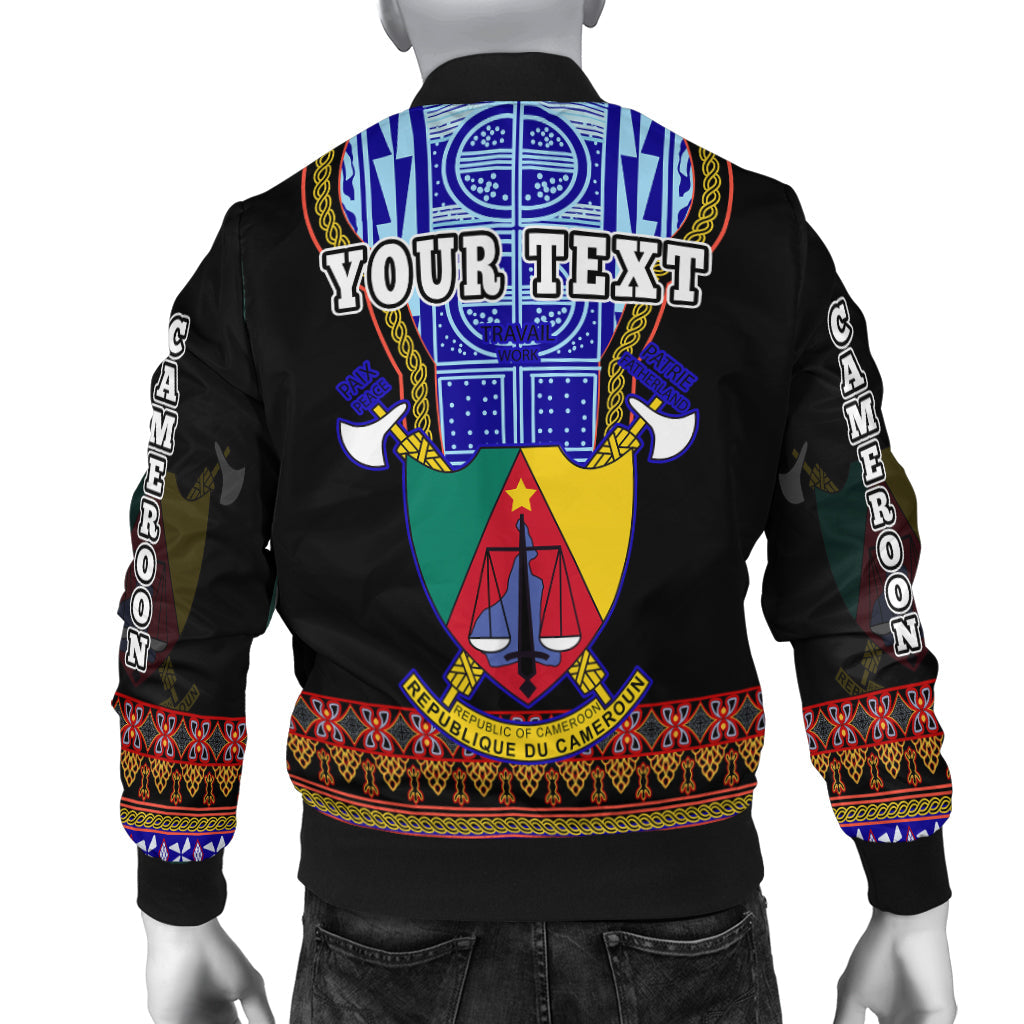 (Custom Personalised) Cameroon Bomber Jacket Atoghu Pattern Black Style - Shopicos
