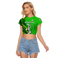 (Custom Text And Number) Pakistan Cricket Raglan Cropped T Shirt Go Shaheens Simple Style - Shopicos