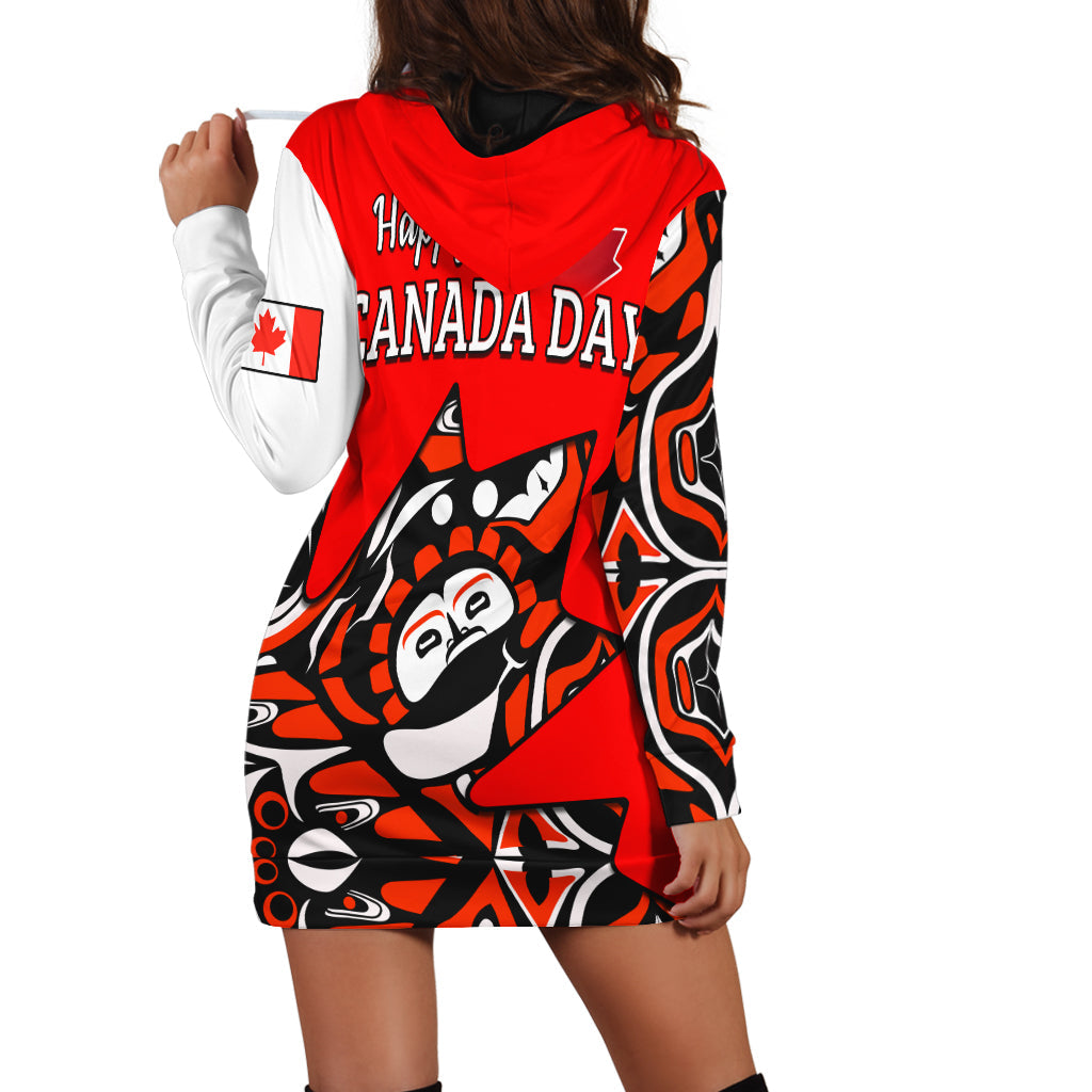 (Custom Personalised) Canada Haida Hoodie Dress Maple Leaf Canadian LT13 - Shopicos