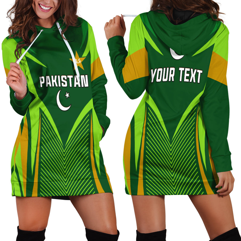 (Custom Personalised) Pakistan Cricket Hoodie Dress Green Shaheens Champion LT13 - Shopicos