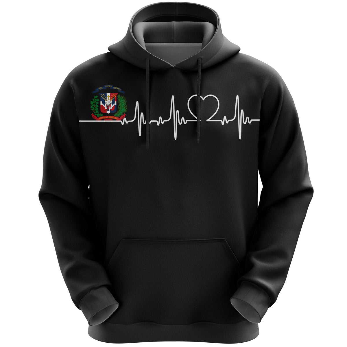 Dominican Republic Hoodie Heartbeat - Shopicos