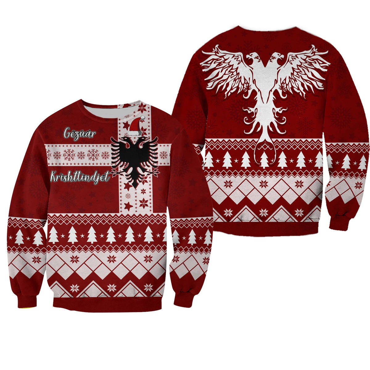 Albanian Eagle Simple Style Christmas Pattern Sweatshirt - Shopicos