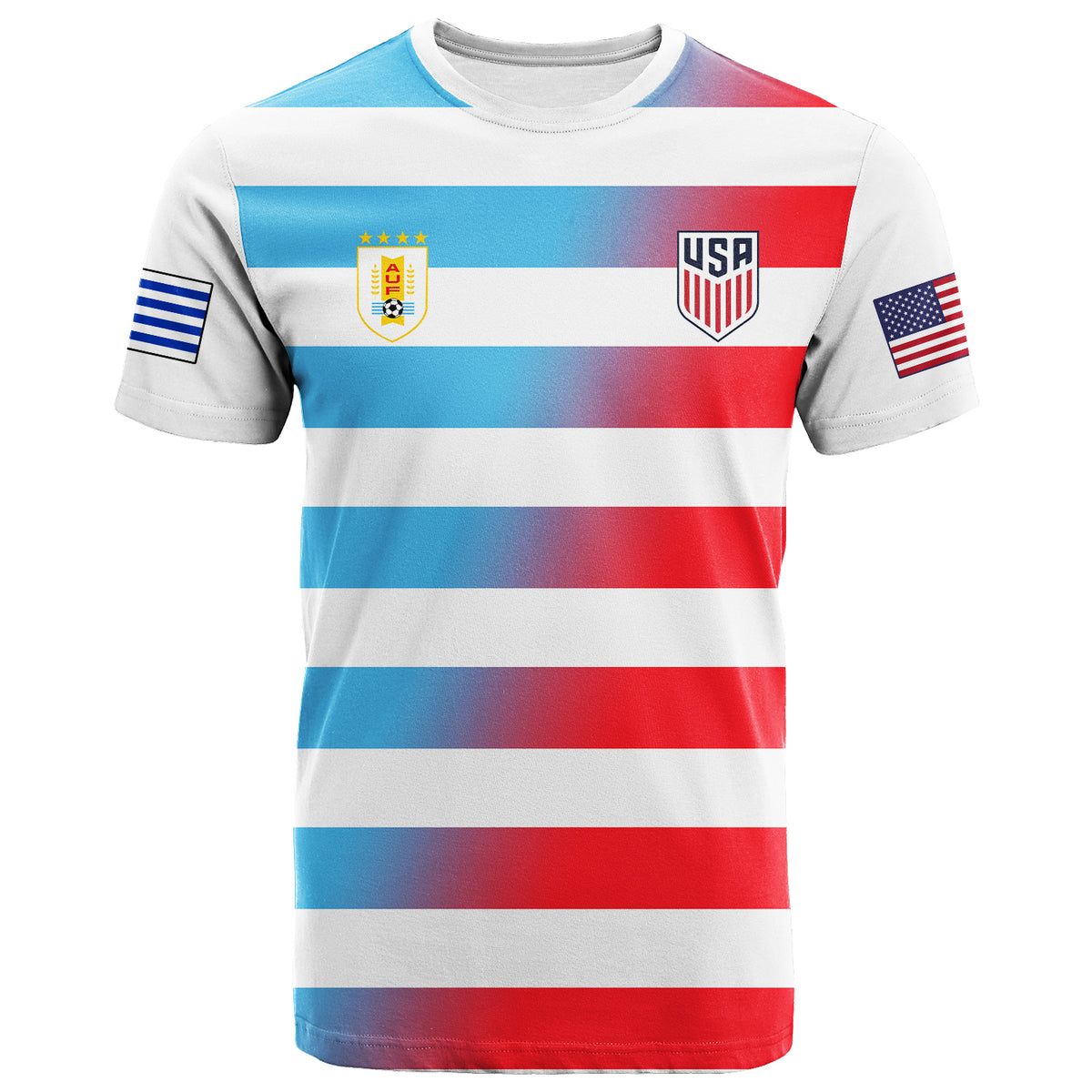 Custom USA and Uruguay T Shirt Football 2022 LT2 - Shopicos