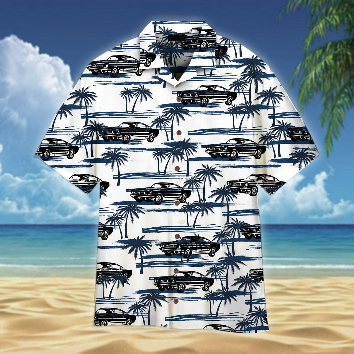 Ford Fastback Mustang Hawaiian Shirt - Shopicos