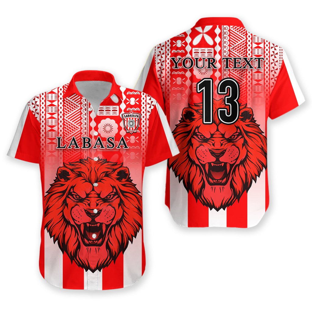 (Custom Personalised) Football LABASA FA Hawaiian Shirt Red Lion Fiji - Custom Text and Number LT13 - Shopicos