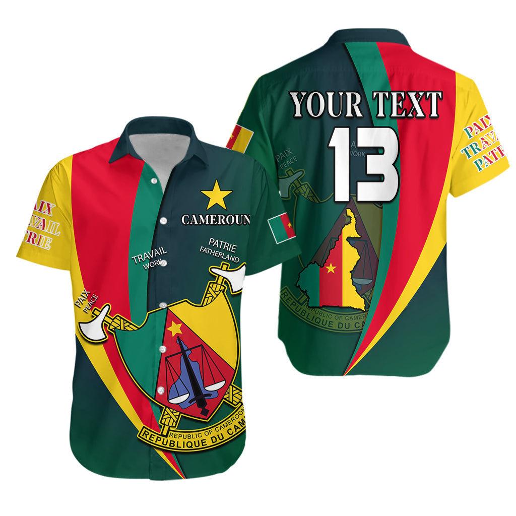 (Custom Text and Number) Cameroon Hawaiian Shirt Map Cameroun Style Flag LT13 - Shopicos