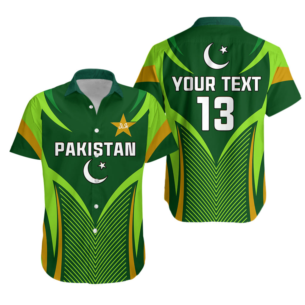 (Custom Text and Number) Pakistan Cricket Hawaiian Shirt Green Shaheens Champion LT13 - Shopicos