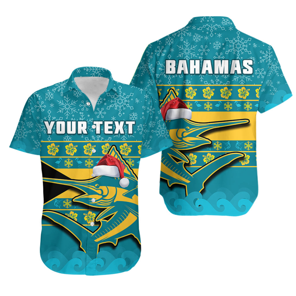 (Custom Personalised) Bahamas Hawaiian Shirt Bahamian Blue Marlin Merry Christmas - Shopicos