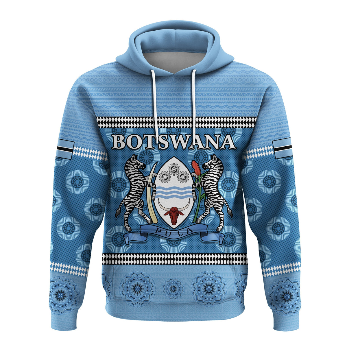 Botswana Hoodie Independence Anniversary Flag and Pattern LT13 - Shopicos