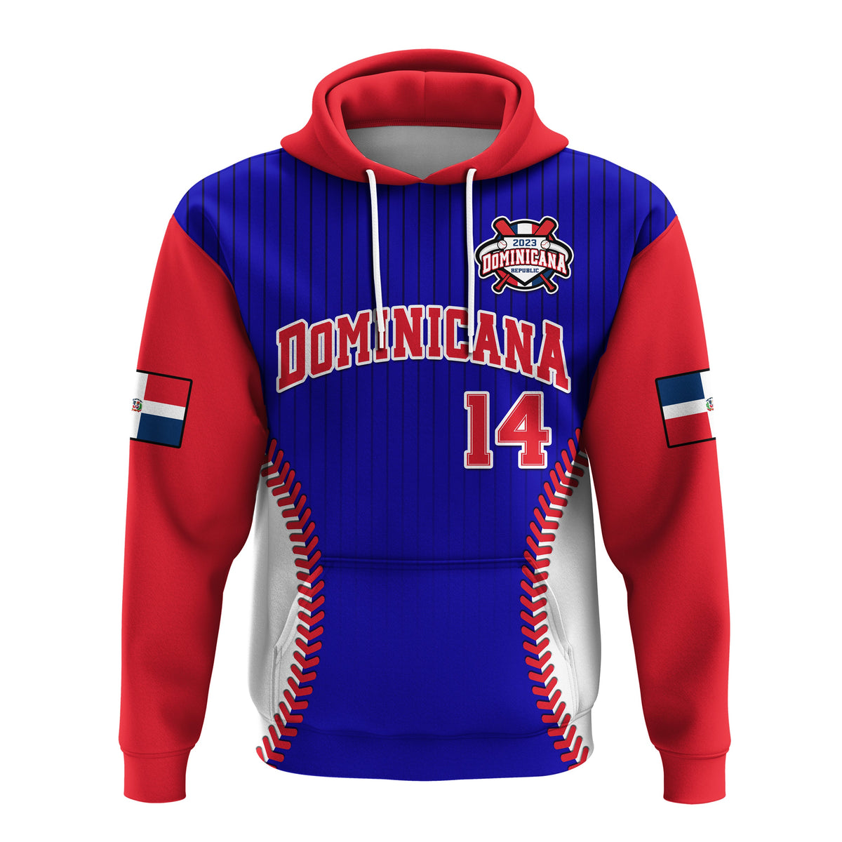 Custom Dominican Republic Baseball 2023 Hoodie Version Blue - Shopicos