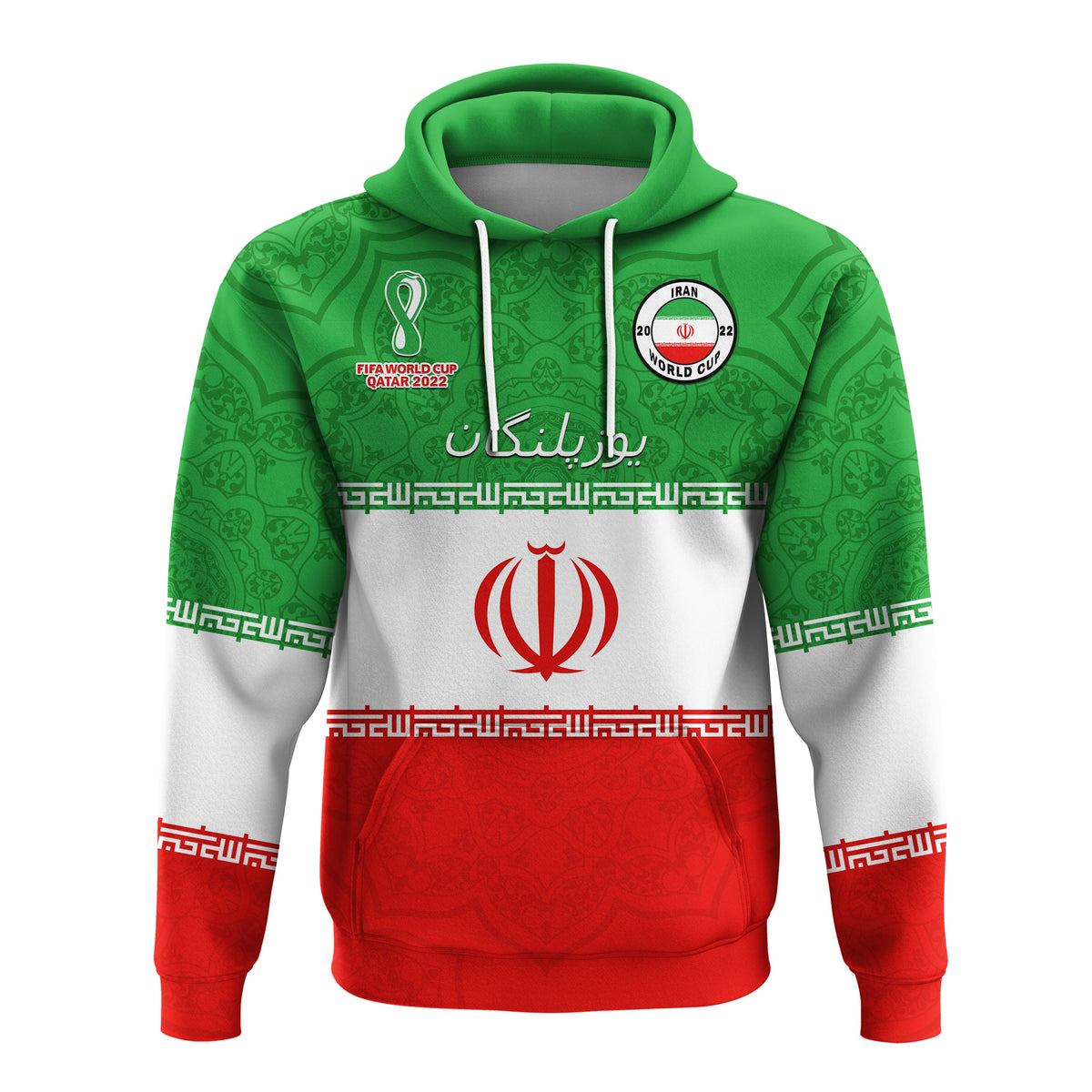 Custom Iran Football Hoodie Team Melli Champions Football 2022 - Shopicos