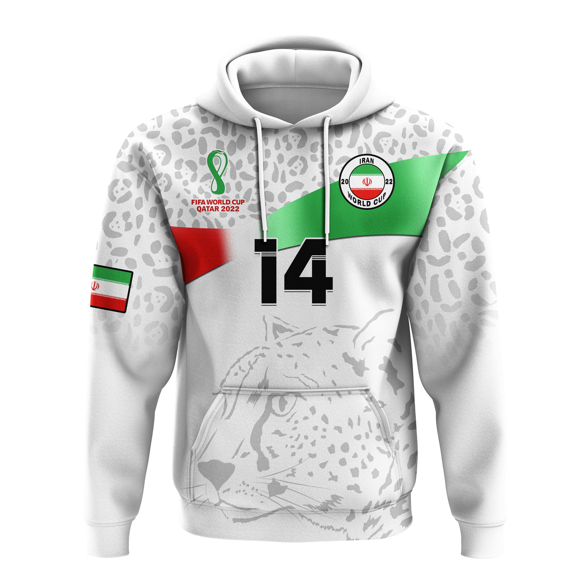 Custom Iran Football Hoodie Team Melli Football 2022 - Shopicos