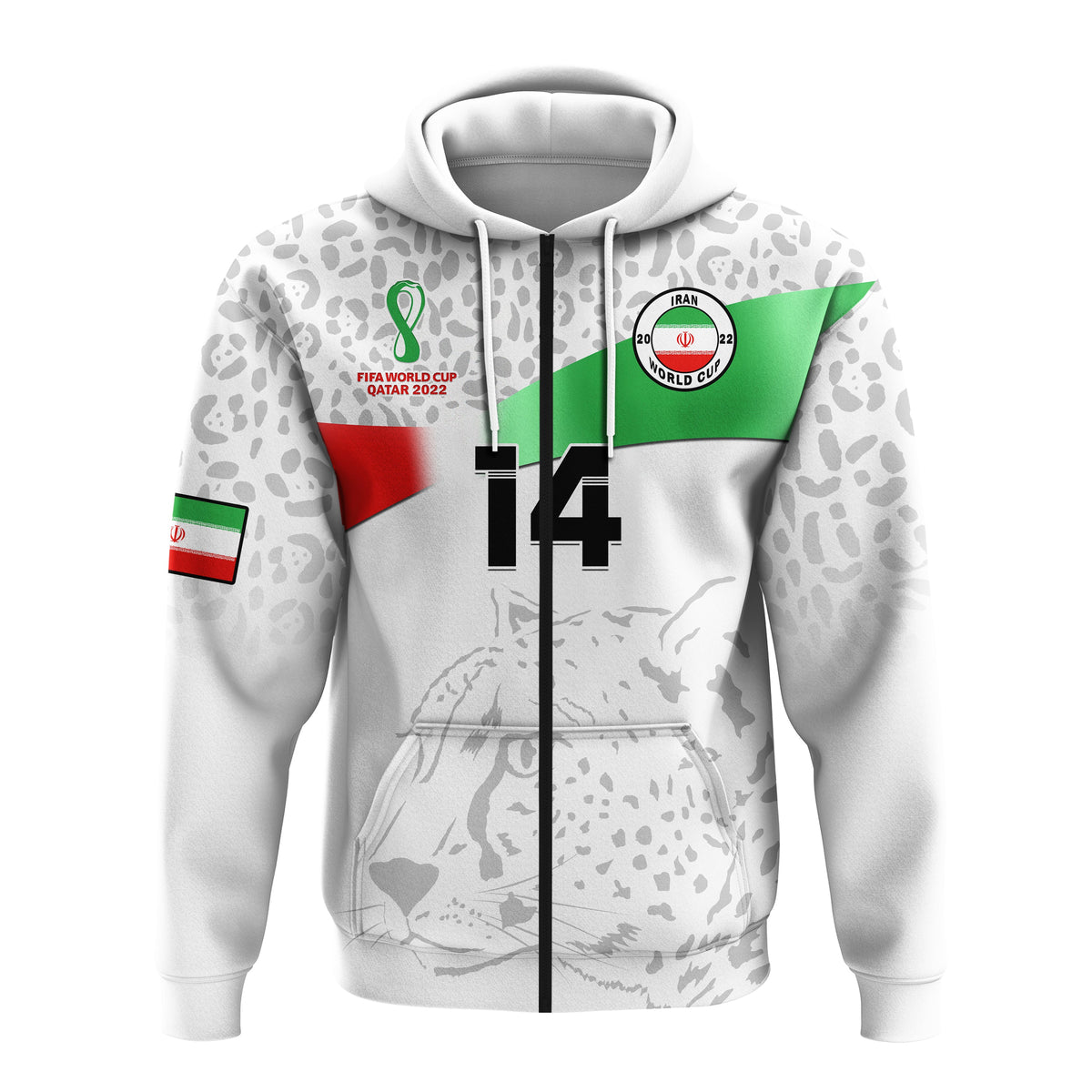 Custom Iran Football Hoodie Team Melli Football 2022 - Shopicos