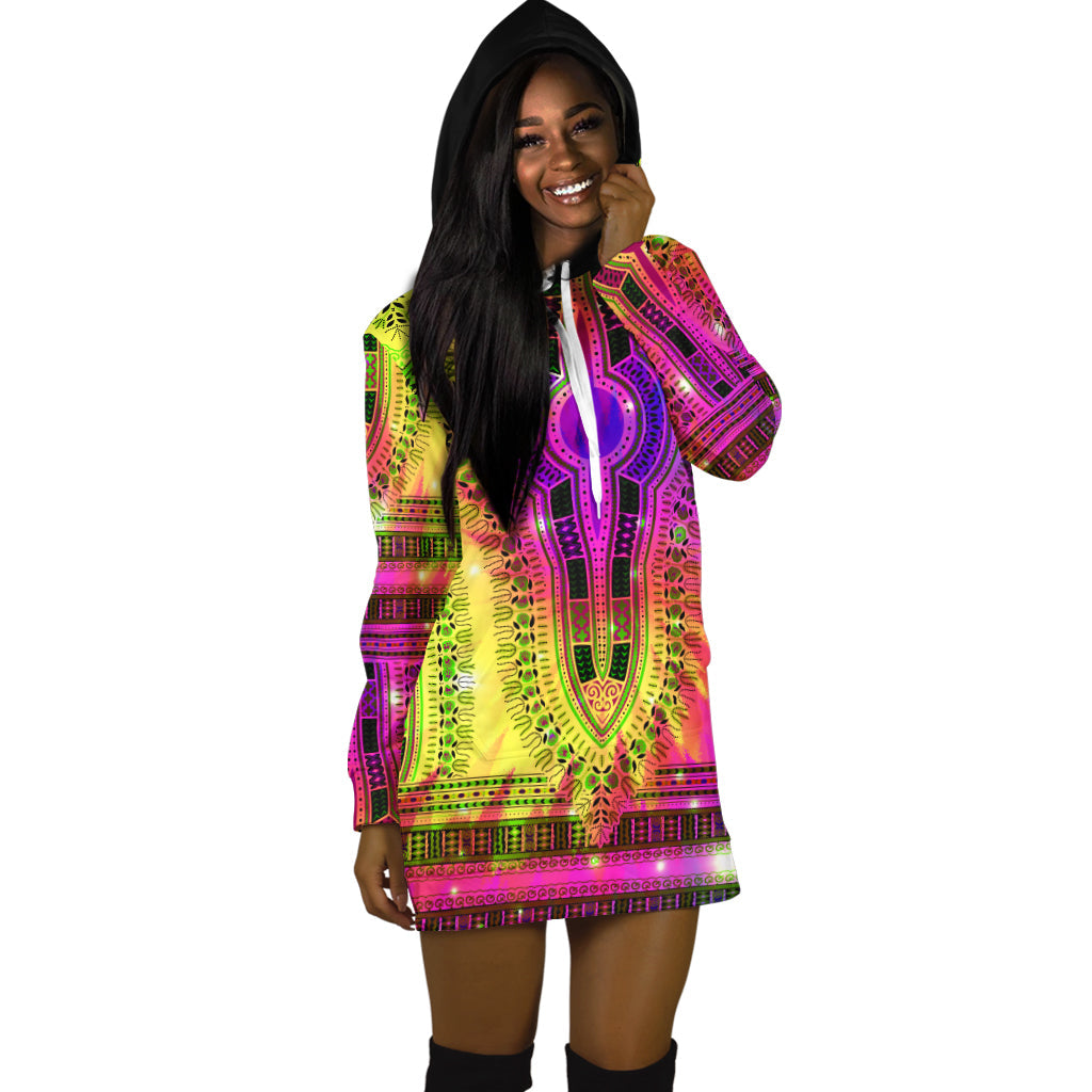 (Custom Personalised) Africa Tie Dye Hoodie Dress Special Dashiki Pattern LT13 - Shopicos