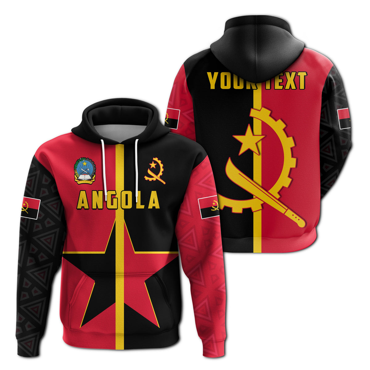 Custom Angola Hoodie Star and Flag Style Sporty LT13 - Shopicos