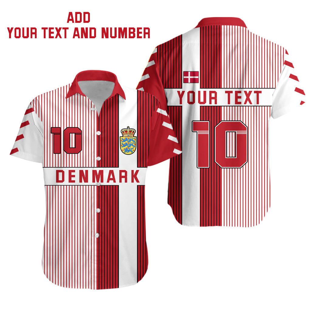 (Custom Personalised) Denmark Football Hawaiian Shirt Come on Denmark - Custom Text and Number LT13 - Shopicos