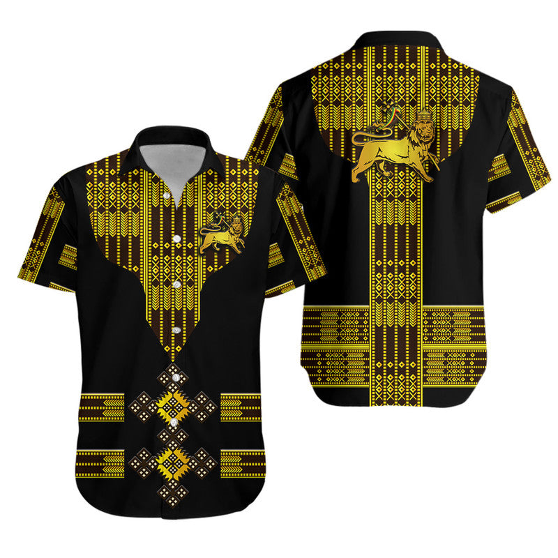 Ethiopia Hawaiian Shirt Ethiopian Lion Of Judah Tibeb Vibes - Black LT8 - Shopicos